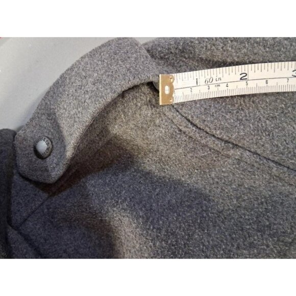 Levis Mens Gray Wool Blend Military-Style Jacket Full-Zip Size L Shoulder Button - Picture 6 of 16